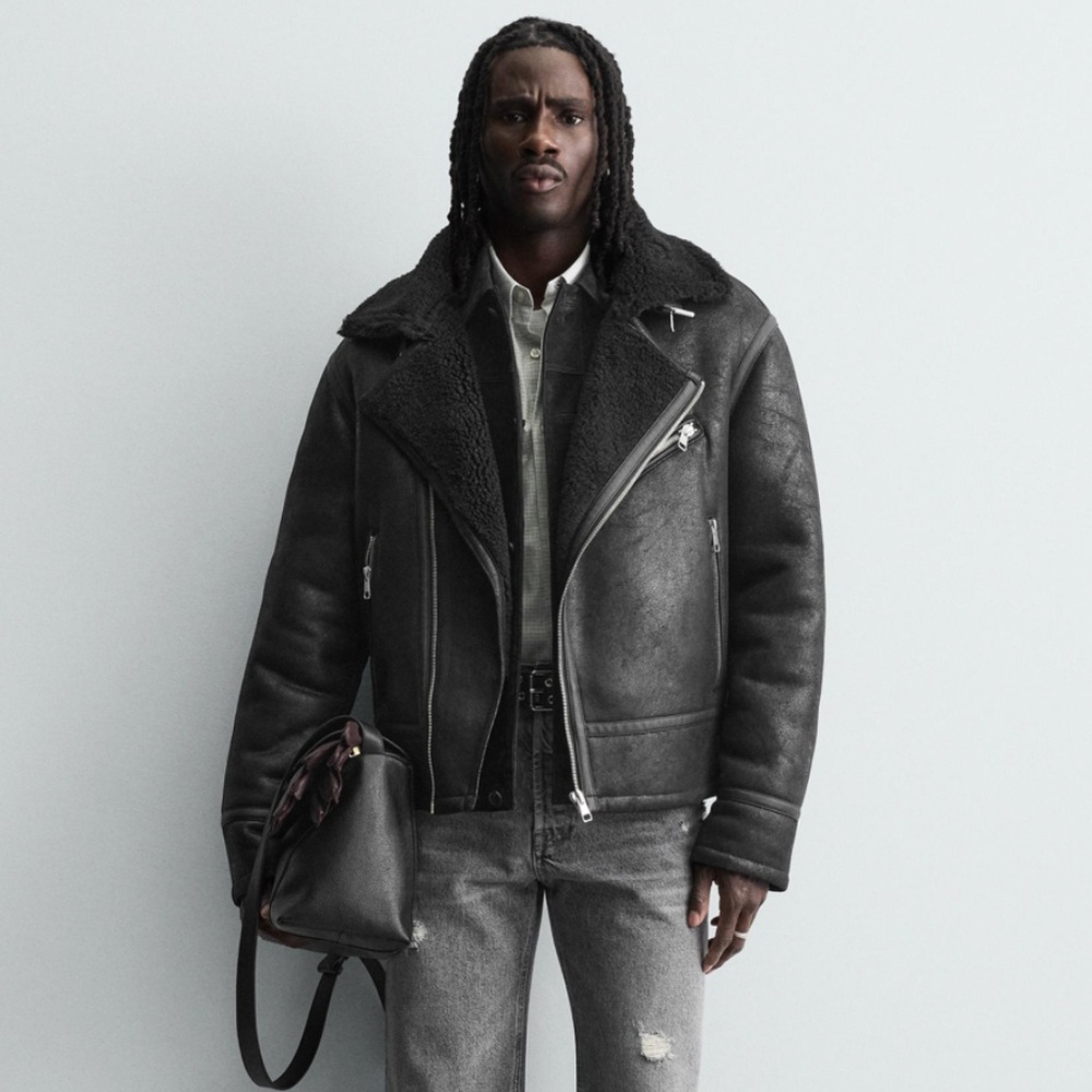 (#13) Zara COMBINATION FAUX LEATHER JACKET